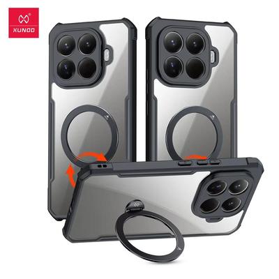 XUNDD Чехол для Xiaomi 15T Pro Чехол для Xiaomi 15T Ударопрочные защитные чехлы с подушками безопасности Прозрачная крышка с вращающимся магнитным держателем