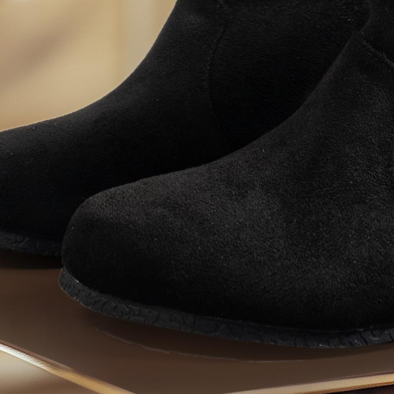 Fashion Women Flats Ankle Snow Boots Suede Shoes Mid Heels Casual Sneakers 2025 Fashion Trend Large Size Walking Non Slip Botas Mujer