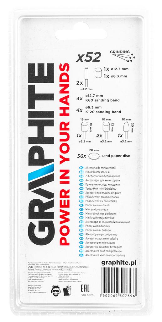 Mini sander accessories, sanding belts, stones, sanding discs, set of 52.