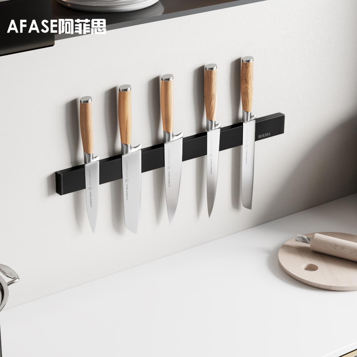 

304Держатель ножа из нержавеющей стали Магнитный держатель для ножей без перфоратора Стеллаж для хранения кухонных ножей Магнит Магнитный кухонный нож для хранения