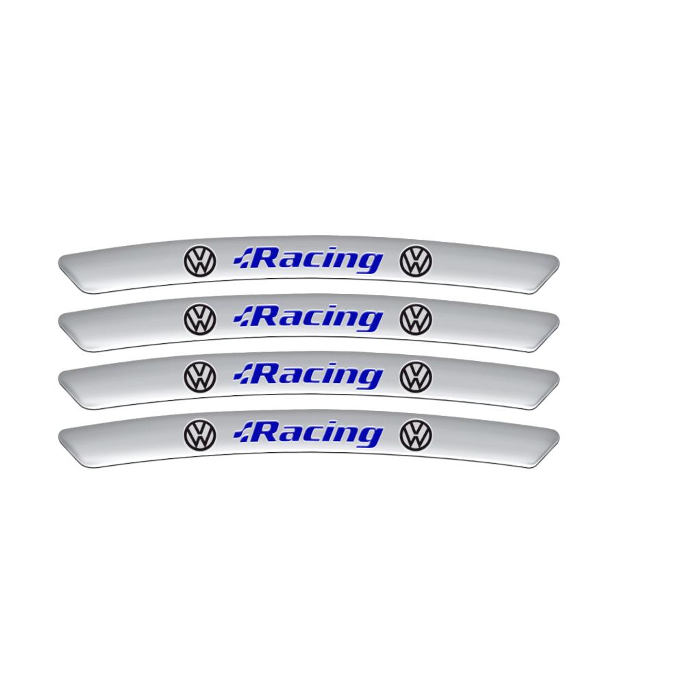 For Volkswagen Je4pcs Aluminum Car Wheels Rims Stickers Auto Accessorie For Volkswagen VW Golf Passat Jetta Touran CADDY GTI Touareg Polo Tiguan