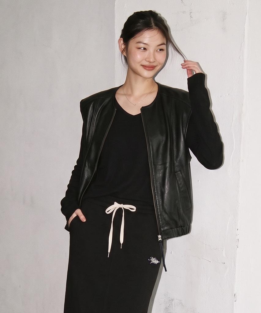 METAPHER Met Daily Paw Leather Zip-Up Vest Black