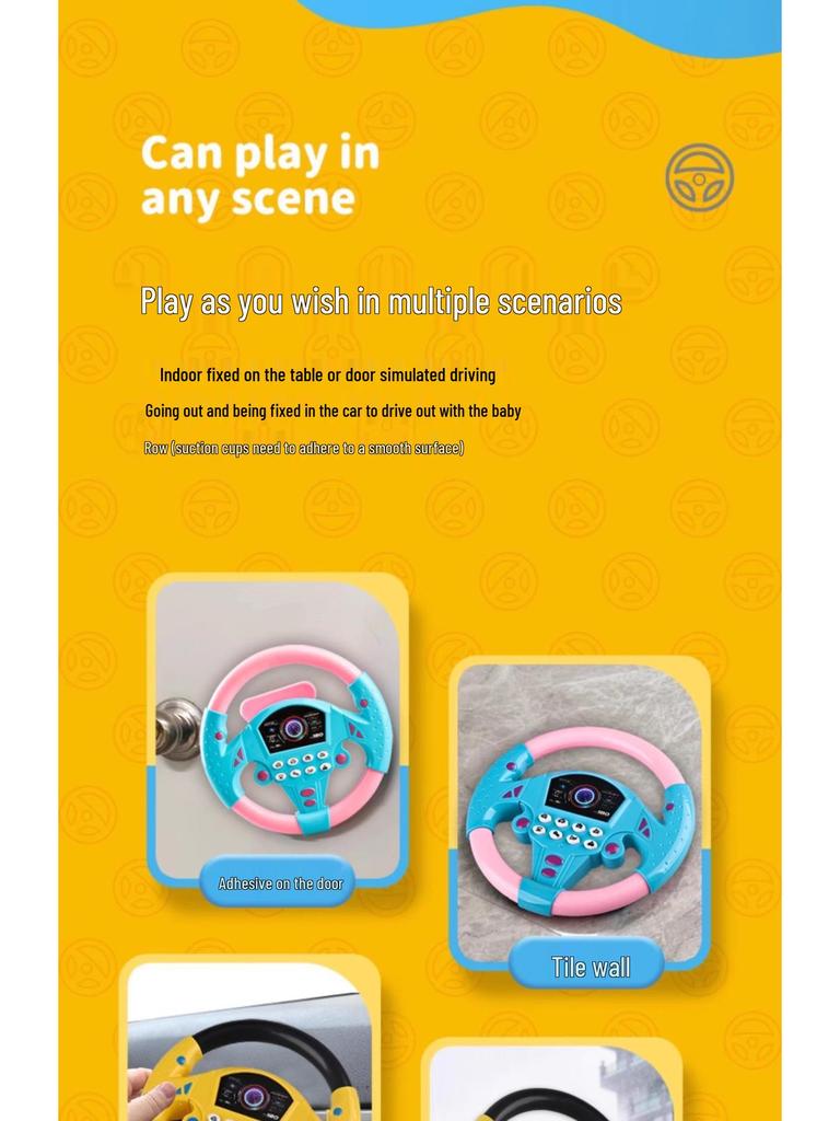 Children's Educational Steering Wheel Toy: Simulated Car Driving with Music and Universal Rotation