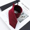 Business Tie-Free Formal Wear Black Zipper Groom Wedding Korean Version Narrow Lazy Striped Bow Tie Plaid