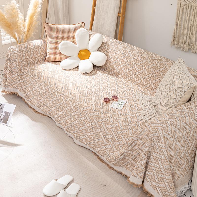 

Хлопковое льняное полотенце для дивана, одеяло, однотонное нескользящее полотенце для дивана, мебель для гостиной, декор, гобелен, полотенце для дивана с защитой от царапин от кошек 90x90cm 1pcs