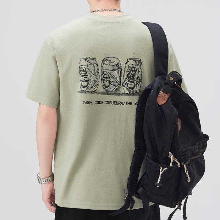 Men's New Summer Loose Round Neck Short-sleeved T-shirt Thin Printed Short T-shirt