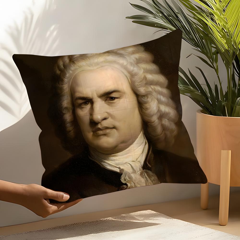 Classical Johann Sebastian Bach Pillow Case Home Living Room Decoration Linen Pillow Cases Cushion Cover