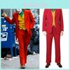 Mens Joker New Movie Arthur Fleck 4pcs Suit Set Clown Halloween Costume Cosplay