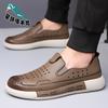 2025 Sommer neue Herren Loch atmungsaktive Ledersandalen Herren lässige Big Head Schuhe