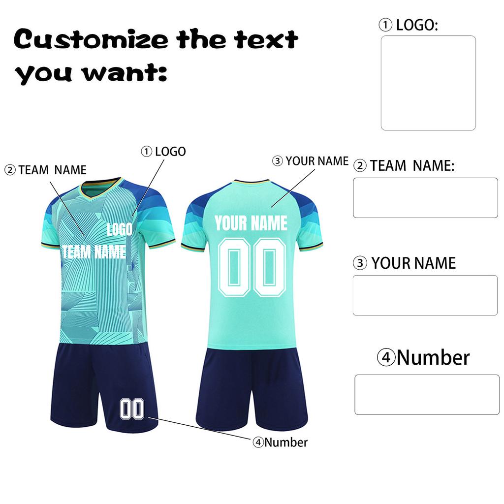 Personalised Shirts Kit Mens Girls With Name Number Custom Football Jerseys For Boys Training Suit