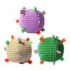 Dog Chew Ball Toy with Bell Bite Resistant Plush Ball Toy Pet Teething Cleaning Interactive Toy for Small Medium Large Breeds Dogs
