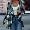 2024 Women's Plaid Print Long-sleeved Jacket - European & American Spring/Autumn Fashion