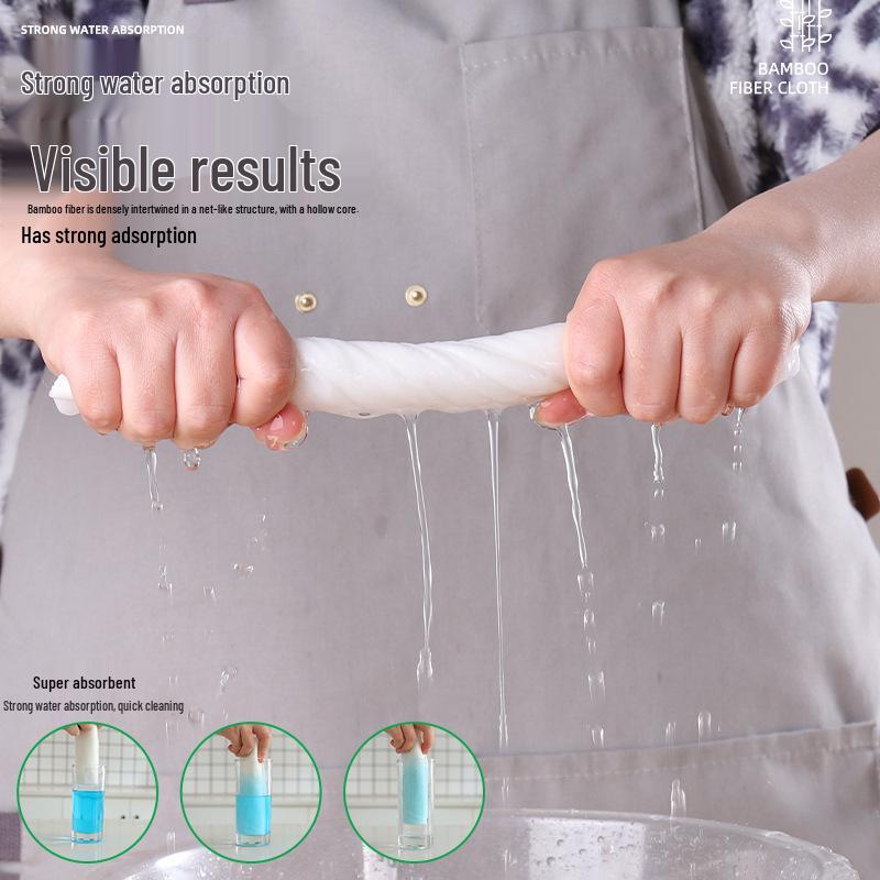 Bamboo Fiber Absorbent Disposable Dishcloths - Lint-Free, Dual-Use for Wet/Dry Kitchen Cleaning