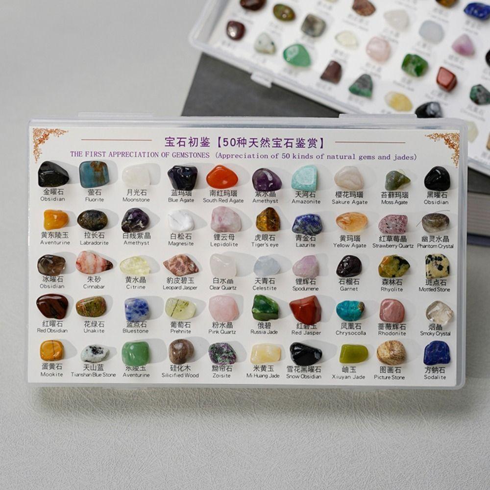 50pcs/box Hard Natural Gems Specimens Multicolor Quartz Samples  Geography Teaching