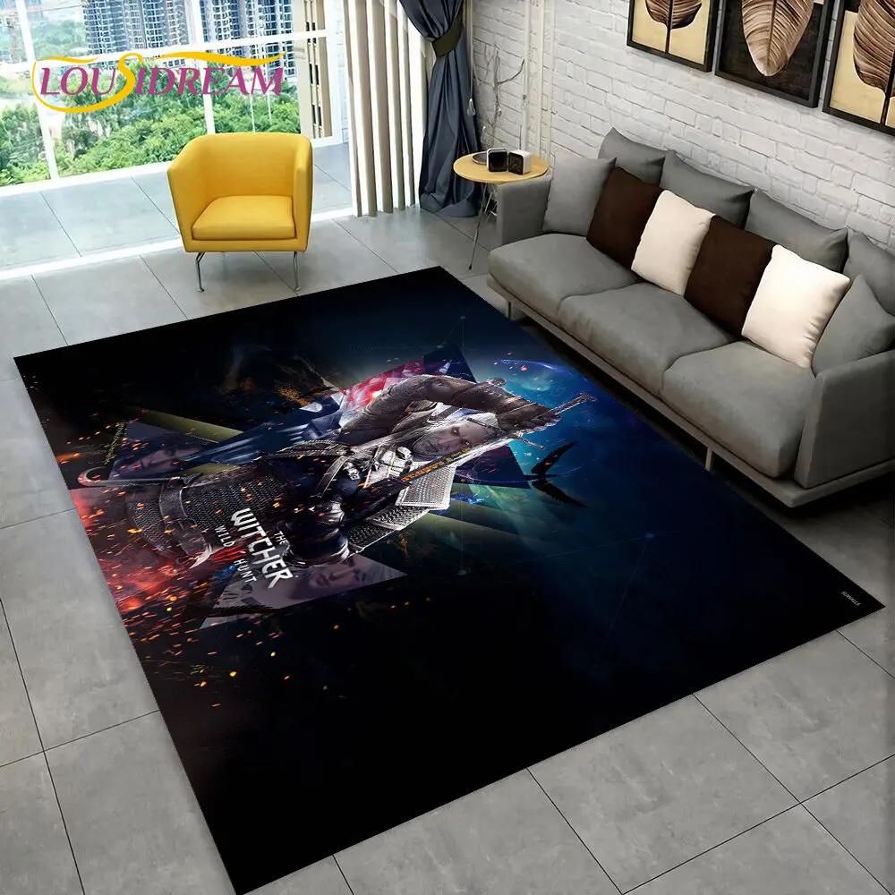 The W-Witcher Game Gamer Anime Area Rug,Carpet Rug for Home Living Room Children's Bedroom Sofa Doormat Decor,Non-slip Floor Mat