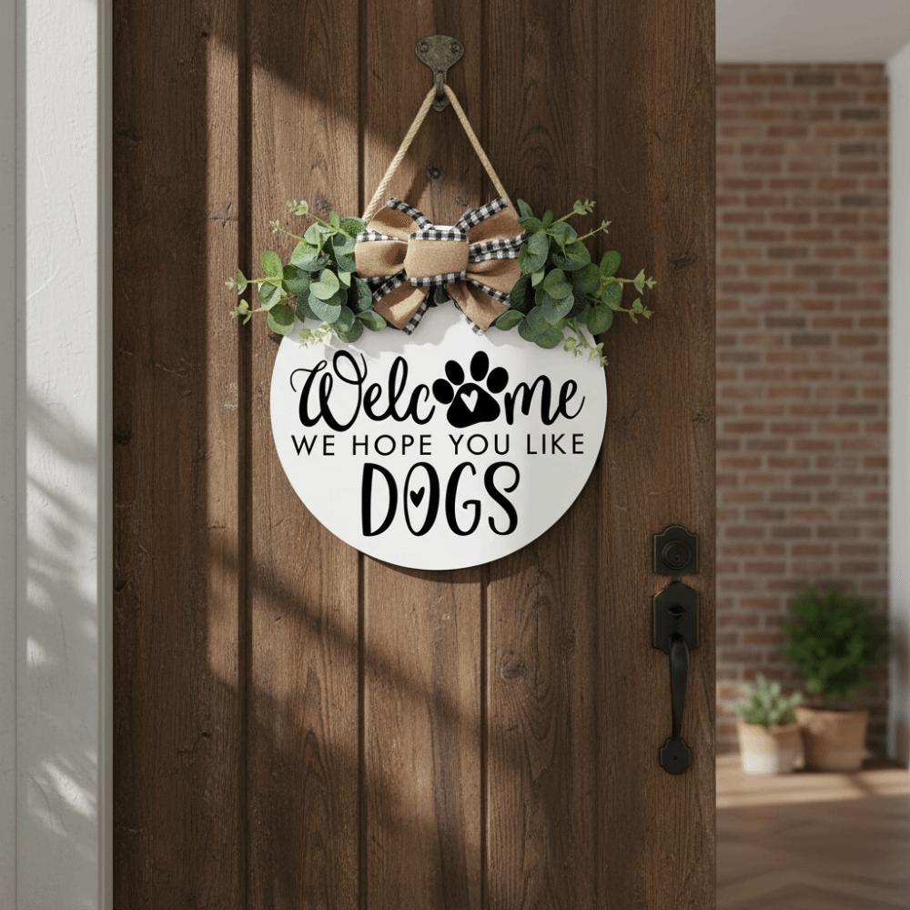 2D Flat Welcome Sign Flower Wall Art Personalized Hanging Decoration Front Door