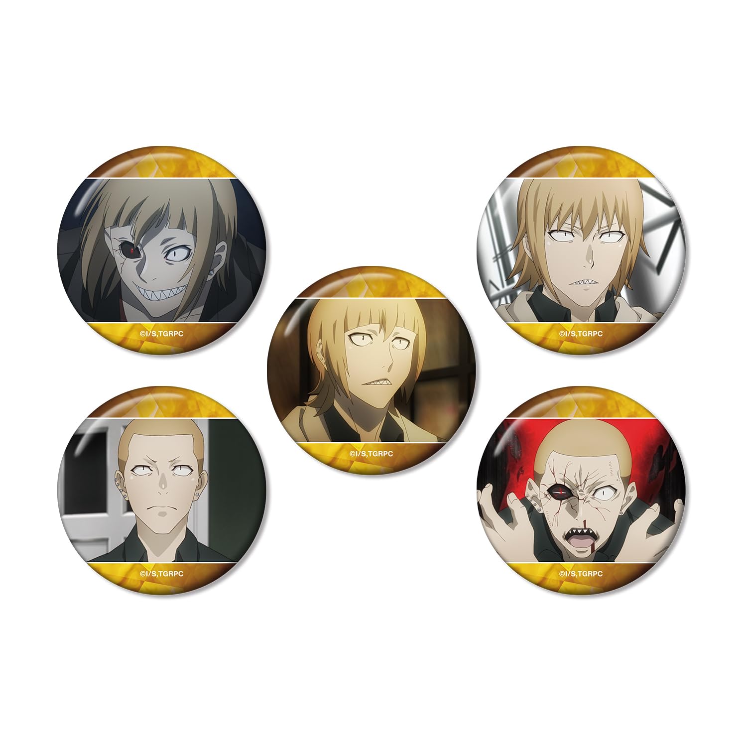 

Set of 5 Ginshi Shirazu still badges from the TV anime Ghoul Tokyo re