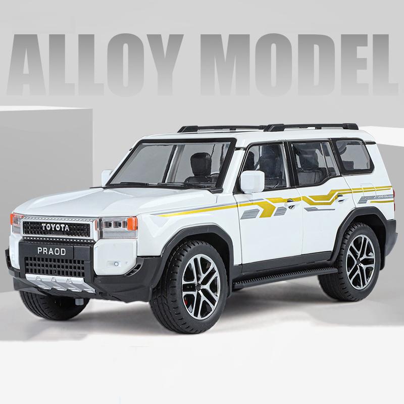 Xmwcj1 1/24 Toyota 2024 PRADO Land Cruiser Lc250 Alloy Car Model Diecast Metal Toy Off-road Vehicle Car Model Sound and Light Kids Gift
