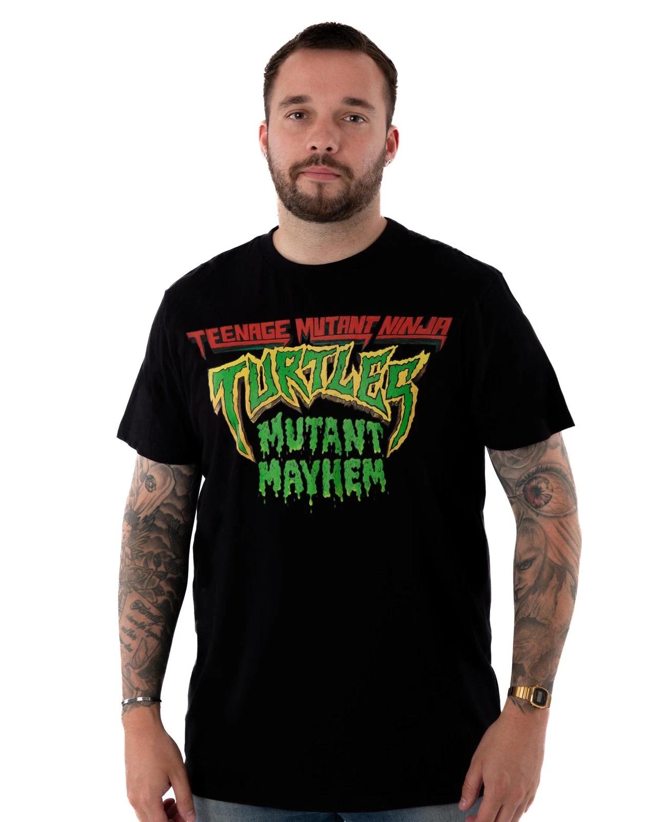 Teenage Mutant Ninja Turtles Mutant Mayhem Logo Short Sleeved 100% Cotton T-shirt Mens Tees Top Mens L