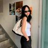 Fashion Canvas Tote Bags Simple Bow Tie Shoulder Bags Vintage Women's Handheld Shopping Bag Female Commuter Handbags