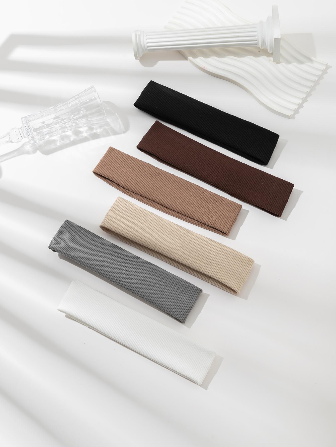 

6 шт. модные спортивные повязки для женщин для фитнеса, бега, йоги, однотонные эластичные повязки для волос, эластичные аксессуары для макияжа