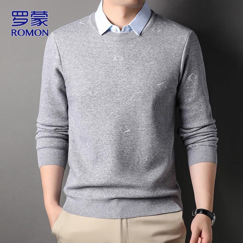 ROMON Men's Faux Two-Piece Knit Sweater