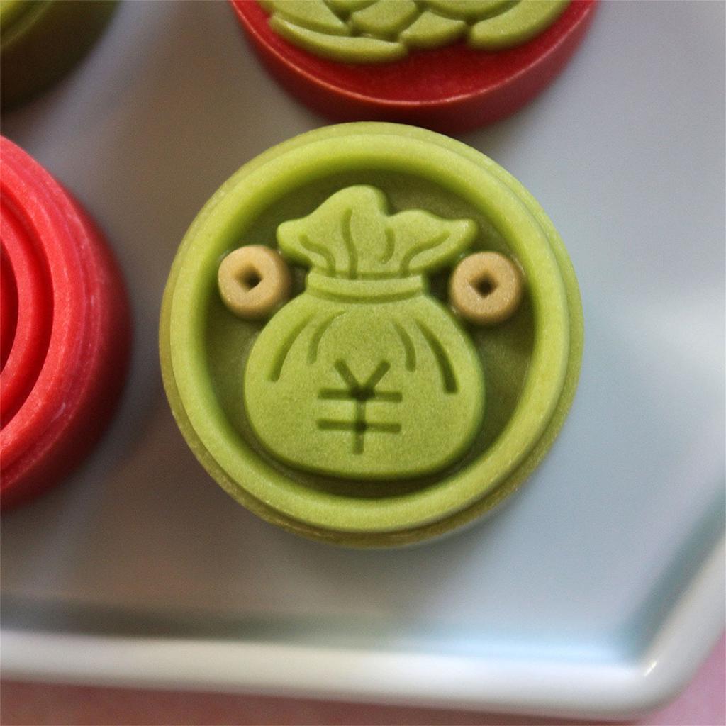 Festival de Año Nuevo Molde para Pastel de Luna Serpiente 3D Dinero Moldes para Pastel de Luna Sello para Galletas Prensa Manual Cortador de Postre para Galletas Duradero