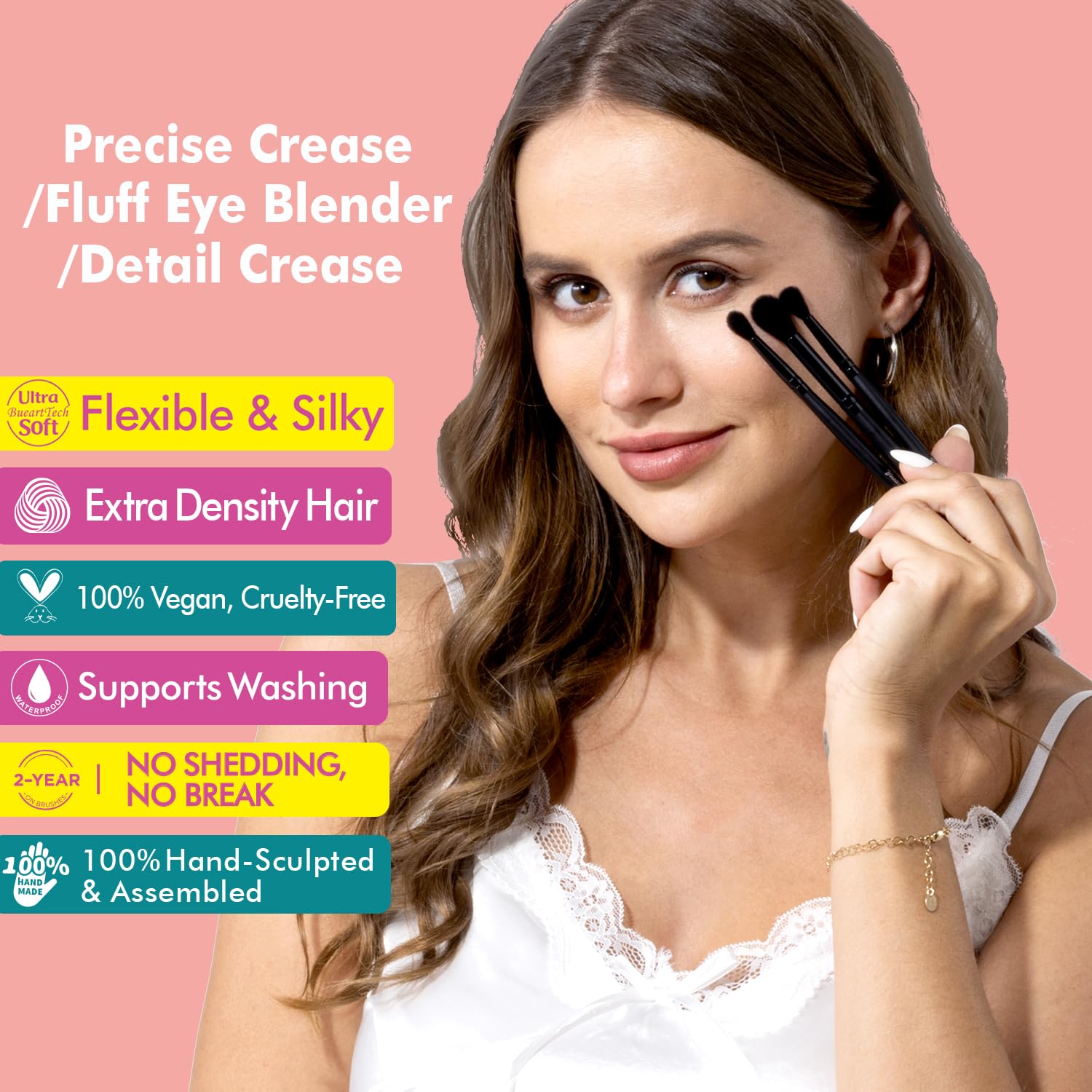 Bueart Design Eyeshadow Blending Brush Set with Soft Hair for Detail Crease,Precise Crease Blending, Fluffy Eye Blender Brush blends eyeshadow with