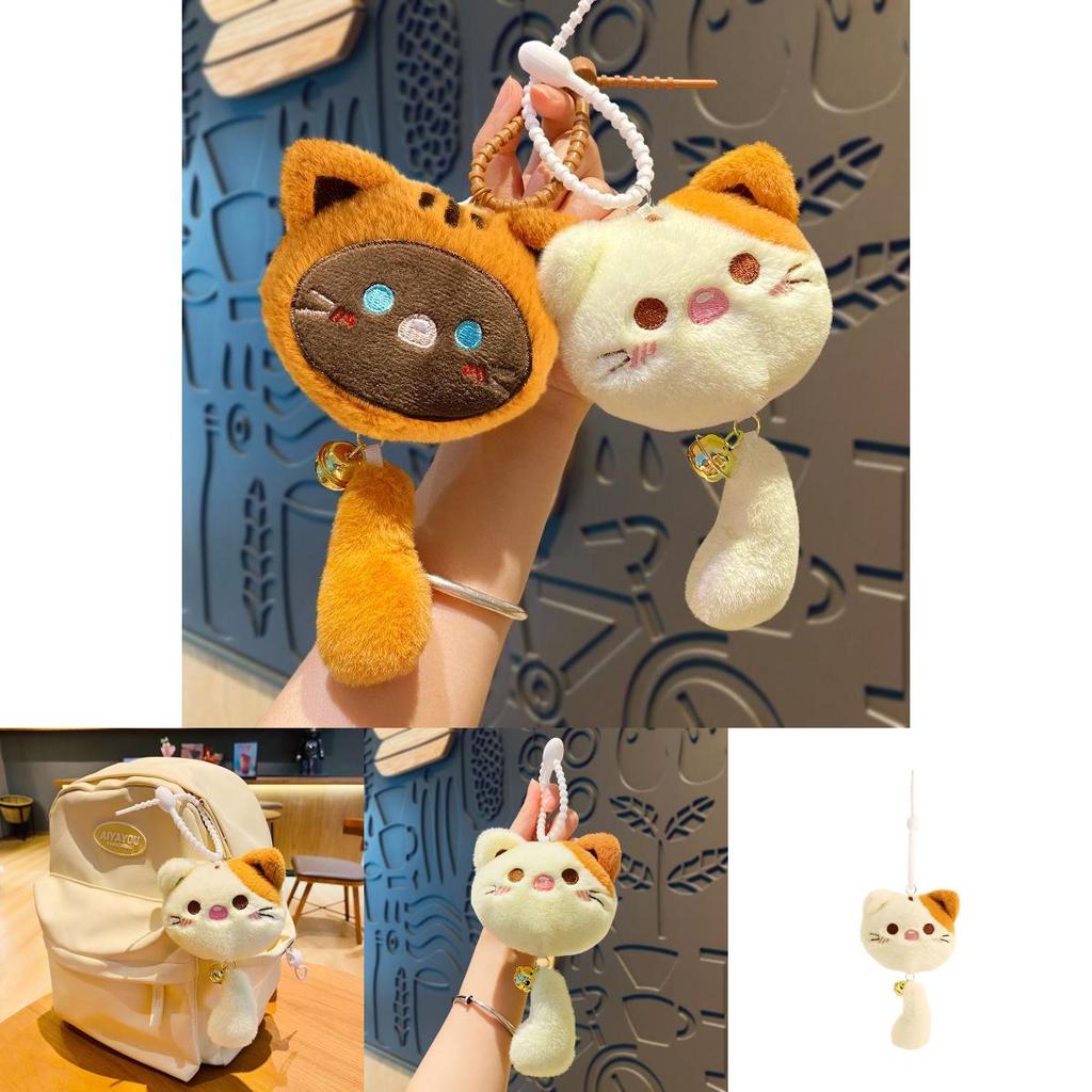 Cute Cartoon Cat Plush Keychain Adorable 15cm Soft Doll For Students And Couples Gifts