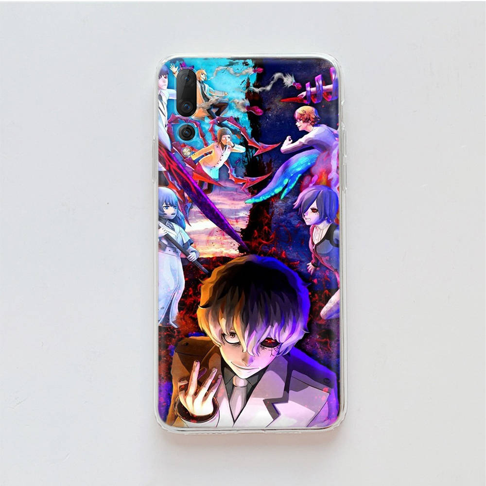 Transparente Hülle für Samsung A04 A14 A23 M33 M53 Realme 10 9 C35 C55 VIVO X80 Infinix Hot 30 Note 11 Tecno Spark 8P Pro W-53 Tokyo Ghoul