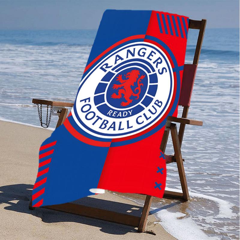 1pc Glasgow Rangers Beach Towel, Beach and Seaside Swimming Pool Equipment, Fashion Pattern, Rectangular, Travel Essentials