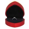 Heart Shaped Ring Box Elegant Stylish Jewelry Display Gift Box with LED Light for Engagement WeddingRed