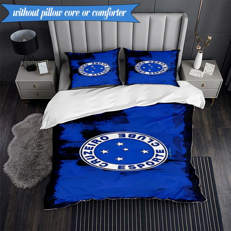 3PCS Cruzeiro Esporte Clube Printed Soft Bedding Set,Including 1pc Duvet Cover And 2pcs Pillowcases Perfect for Bedroom, Dormitory, Fan gift