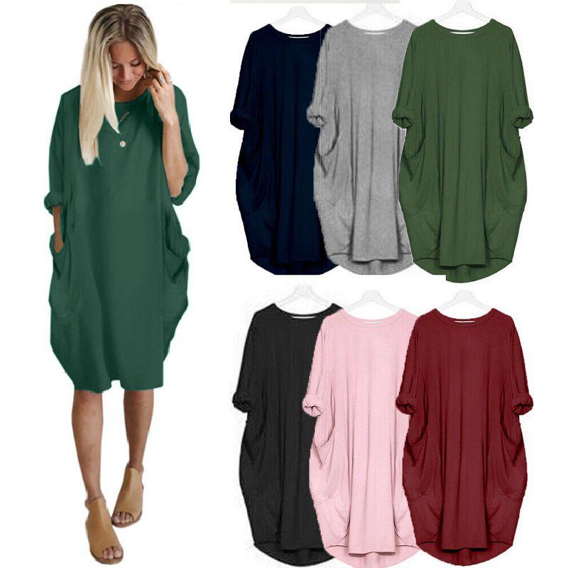 Elegant Women Stretch Loose Baggy Jumper Tops With Pockets For Perfect Party Look