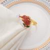 Zinc alloy Christmas napkin ring with diamond accent in Christmas hat shape suitable for festive table settings