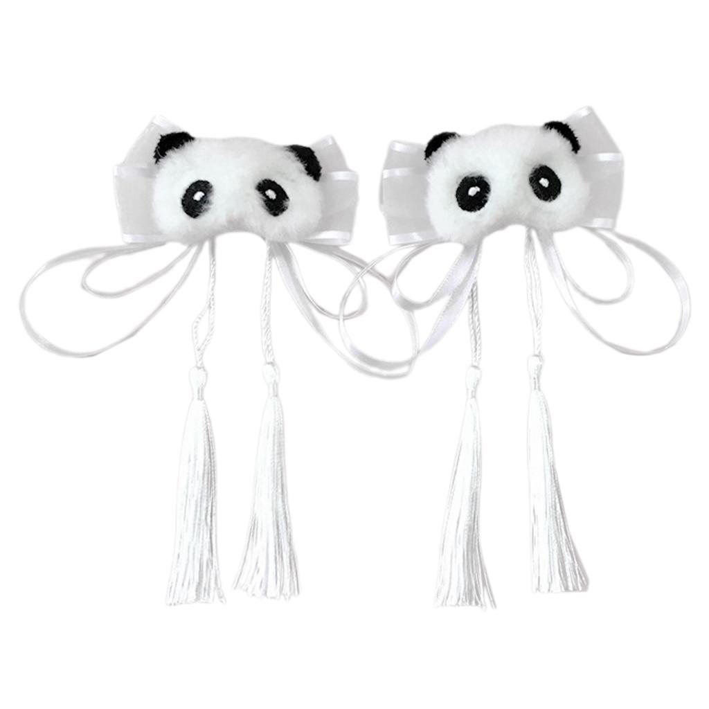 Y2K Panda Hair Clip for Girl LolitaStyle Bowknot Tassels Hairpin Hanfu Costume Barrettes Anime Subculture Hair Accessory