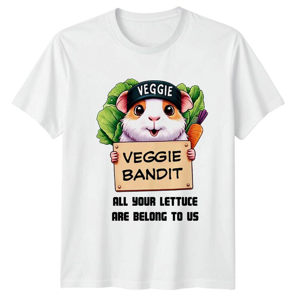 

Veggie Bandit Guinea Pig All Your Lettuce TShirt Animal Pun Tee Unisex T-Shirt L