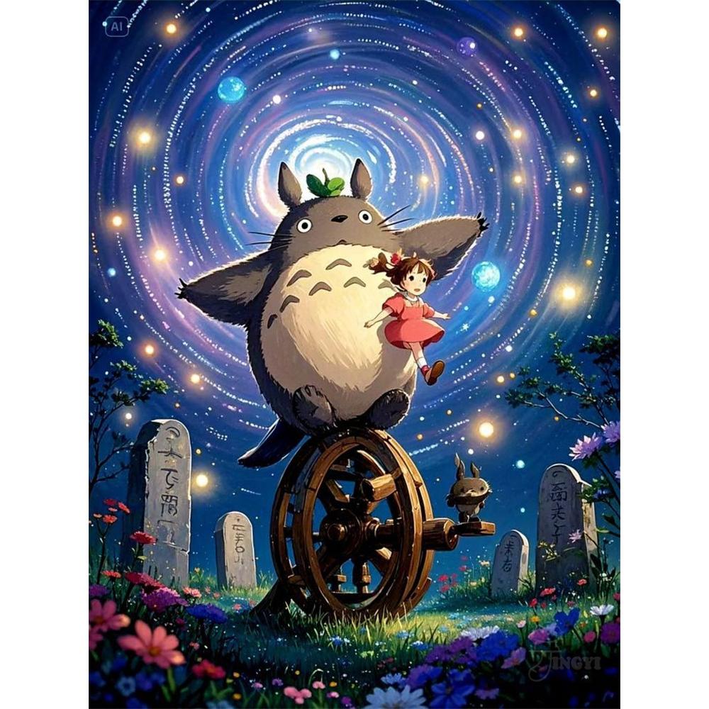 The Cartoon Animal Totoro Diamond Painting Japanese Anime 5D Diamond Embroidery Cross Stitch Handmade Art Gift Home Decor