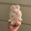 Kawaii Hello Kitty Plush Toy Keychain Sanrio Rabbit Ears Kt Cat Soft Stuffed Doll Pendant Car Key Ring Backpack Bag Decor