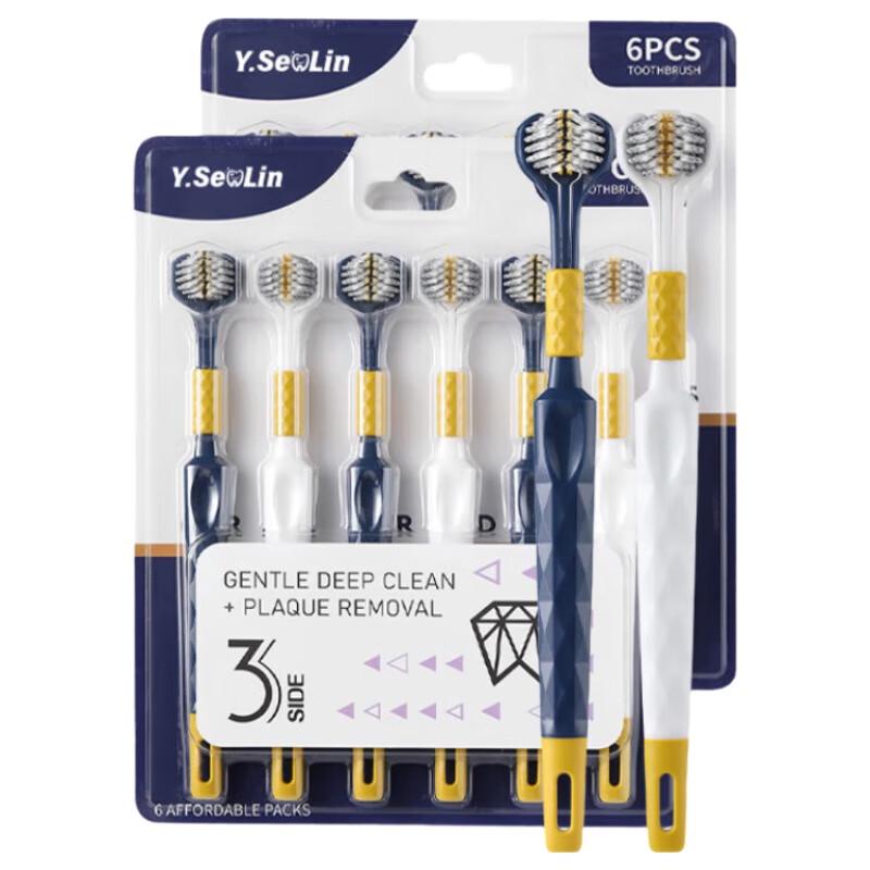 Triple Clean 3-Sided Soft Bristle Adult Toothbrush (6-Pack)