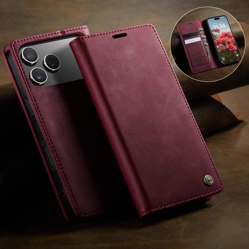 CaseMe Luxury Retro Magnetic PU Leather For iPhone 17 Air/17Pro Max/17E Shockproof Card Holder Pocket Cover For iPhone 17Pro