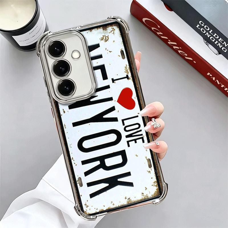 Retro Vintage License Plate Soft Phone Case For Samsung A17 A27 A07 A37 A57 A16 A56 A15 A55 A14 A54 A13 A53 A26 A36 A25 A35 A24