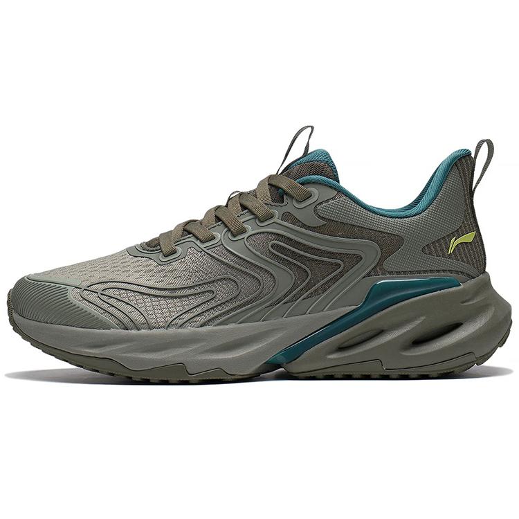 

New LiNing Rebound Cushioning Breathable Abrasion Resistant Slip Resistant Low Top Running Shoes Men s Gray Green ARES023-4 43
