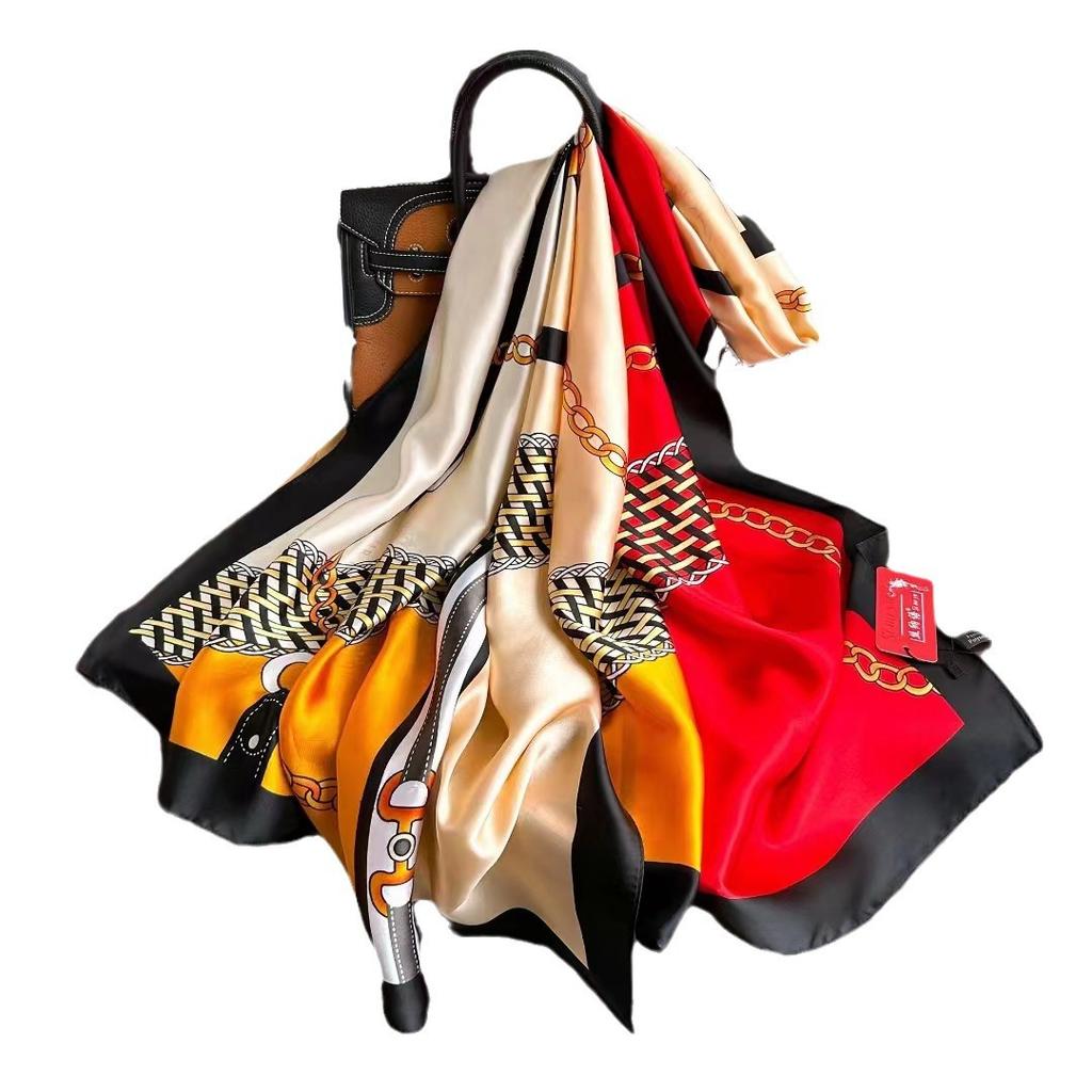 Neue Damenschals Frühling und Herbst zum Verschenken an Mütter im Alter Geschenk Schal dünne Abteilung aus Simulationsseide Gaze Schal Schal