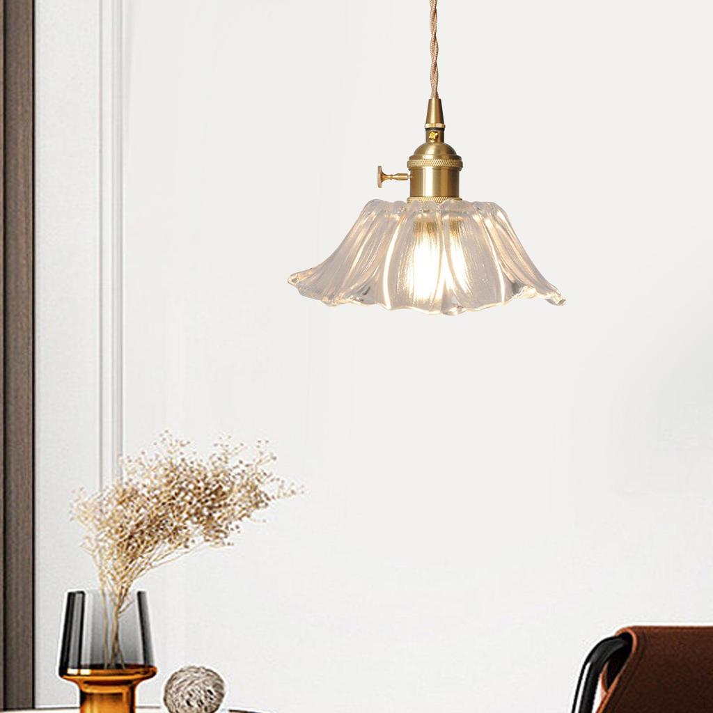 Contemporary Floral Pendant Light with Glass Shade for Home Decor