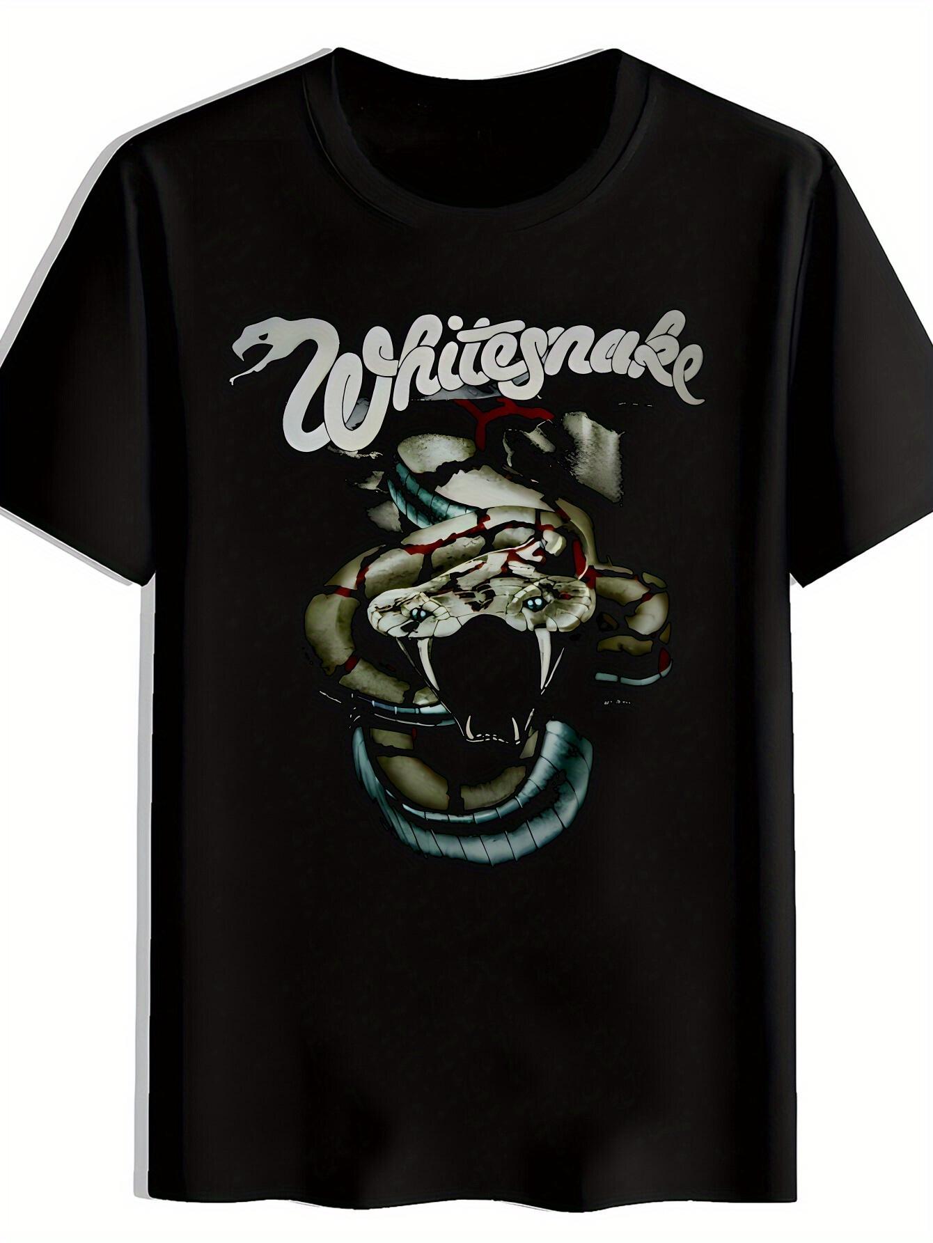 

Vintage Rock Band T-shirt - Black Tee with Snake Graphic XXXL