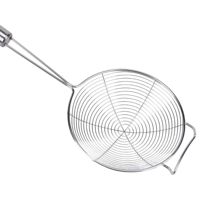 Long Handle Skimmer Spoon Stainless Steels Spiders Wire Strainer Ladle with Hook for Boiling Noodles and Hot Pot Serving in Kitchen Use