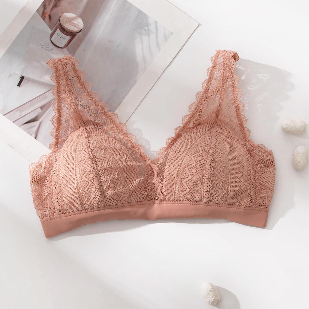 Eleganter Dreiecks-BH aus Maulbeerseide mit Spitze - Bequem, verstellbar, Lingerie im französischen Stil für Damen