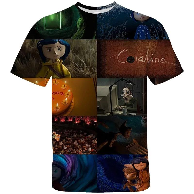 Maglietta Grafica Vintage Spettrale di Coraline Unisex Manica Corta