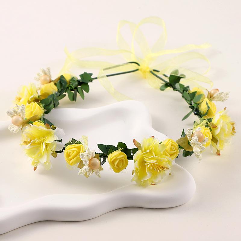 1Pcs for Wedding Bride Party Decoration Floral Wreath Hairband Hair Styling Bridal Flower Crown Headpiece DIY Hair Accessory